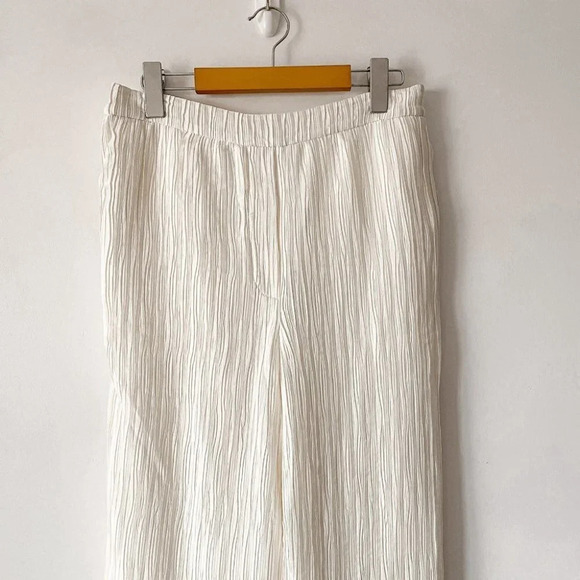 Jonathan Simkhai Tessy Pleats Pants Pleated White Size Medium - Picture 6 of 11